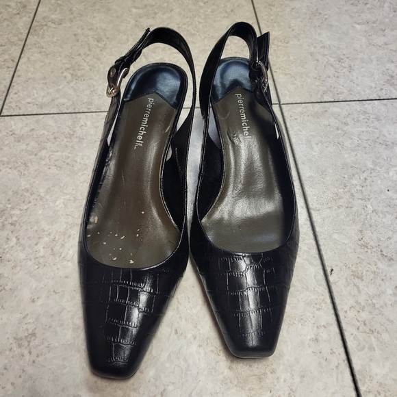 Pierre Michel Genuine Leather Snake Print Heels Buckle Design - Picture 5 of 8